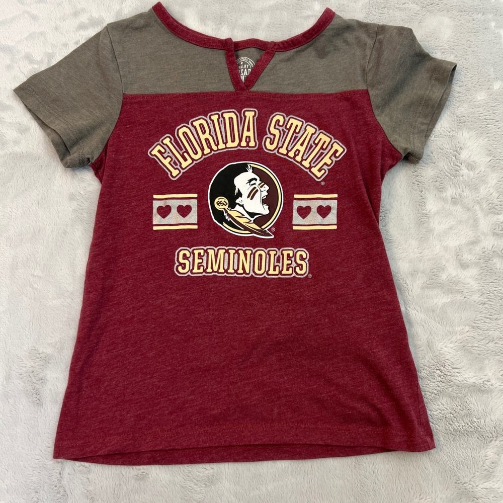 Rivalry Threads Florida State Seminoles Girls Shirt Size 6/6X Maroon Gray Cotton
